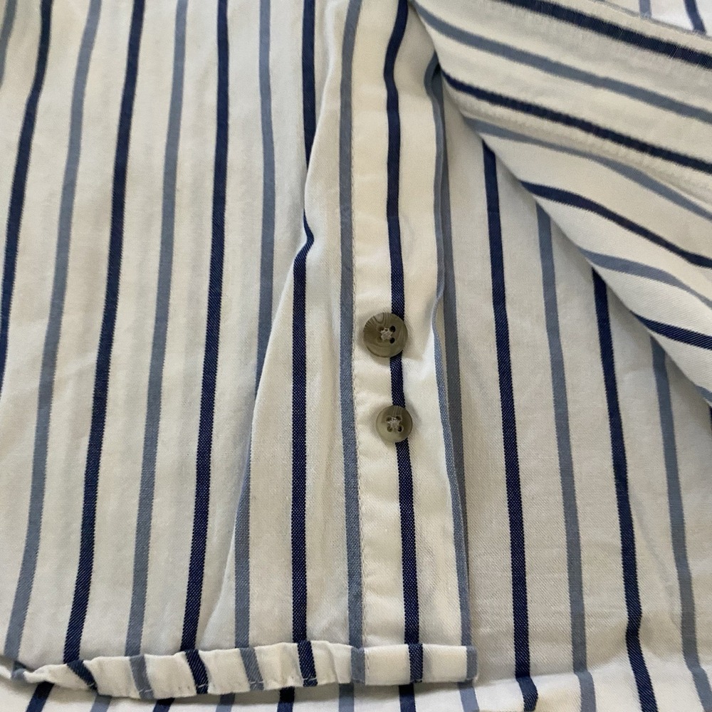Wrangler Classic Button Up Long Sleeve Western Shirt Men's XL Blue White Striped - Picture 7 of 14